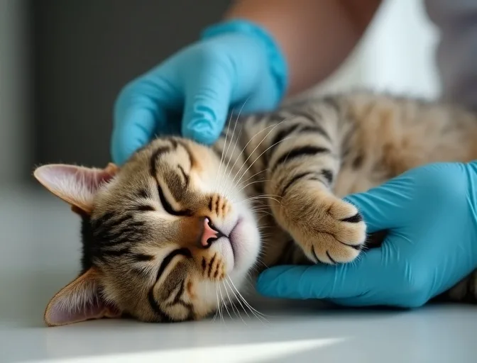Specialist carefully handling a deceased cat with dignity in Park Orchards